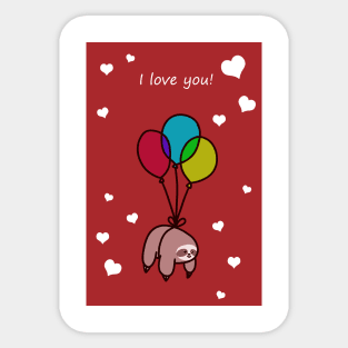 "I love You" Balloon Sloth Sticker